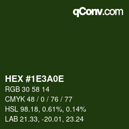 Color code: HEX #1E3A0E | qconv.com
