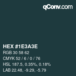 Color code: HEX #1E3A3E | qconv.com