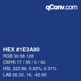 Color code: HEX #1E3A80 | qconv.com