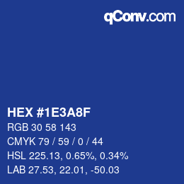 Farbcode: HEX #1E3A8F | qconv.com