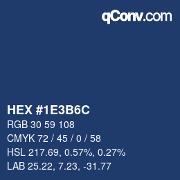 Color code: HEX #1E3B6C | qconv.com