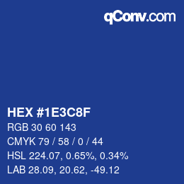 カラーコード: HEX #1E3C8F | qconv.com