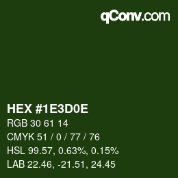 Color code: HEX #1E3D0E | qconv.com