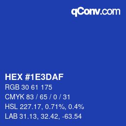 颜色代码: HEX #1E3DAF | qconv.com