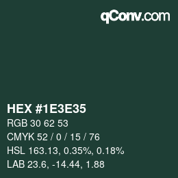 Color code: HEX #1E3E35 | qconv.com