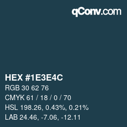 カラーコード: HEX #1E3E4C | qconv.com
