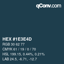 Color code: HEX #1E3E4D | qconv.com
