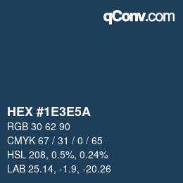 Color code: HEX #1E3E5A | qconv.com