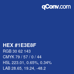 カラーコード: HEX #1E3E8F | qconv.com