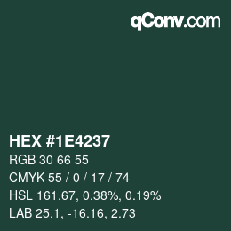 カラーコード: HEX #1E4237 | qconv.com