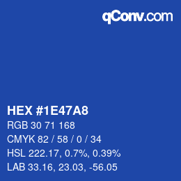 Color code: HEX #1E47A8 | qconv.com