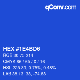 Color code: HEX #1E4BD6 | qconv.com
