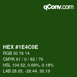 Color code: HEX #1E4C0E | qconv.com