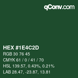 Color code: HEX #1E4C2D | qconv.com