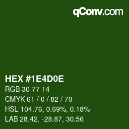 Color code: HEX #1E4D0E | qconv.com