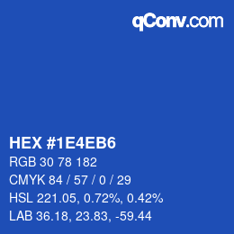 カラーコード: HEX #1E4EB6 | qconv.com