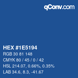 Color code: HEX #1E5194 | qconv.com