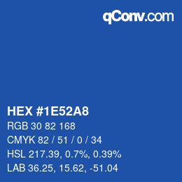 カラーコード: HEX #1E52A8 | qconv.com