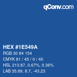 Color code: HEX #1E549A | qconv.com