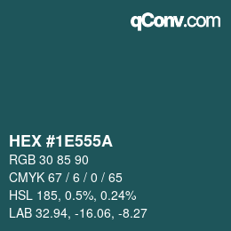 Color code: HEX #1E555A | qconv.com