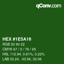 Color code: HEX #1E5A16 | qconv.com