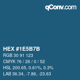 Color code: HEX #1E5B7B | qconv.com