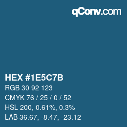 Color code: HEX #1E5C7B | qconv.com