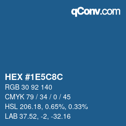 カラーコード: HEX #1E5C8C | qconv.com
