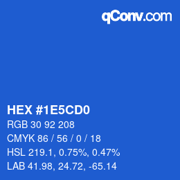 カラーコード: HEX #1E5CD0 | qconv.com