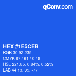 Código de color: HEX #1E5CEB | qconv.com