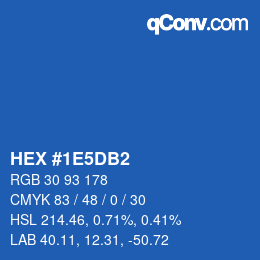 颜色代码: HEX #1E5DB2 | qconv.com
