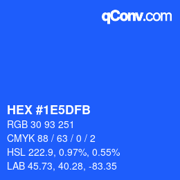 カラーコード: HEX #1E5DFB | qconv.com