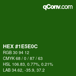 Color code: HEX #1E5E0C | qconv.com