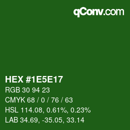 Color code: HEX #1E5E17 | qconv.com