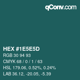 カラーコード: HEX #1E5E5D | qconv.com