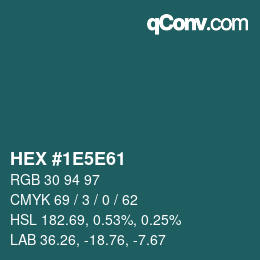 カラーコード: HEX #1E5E61 | qconv.com
