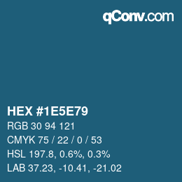 カラーコード: HEX #1E5E79 | qconv.com