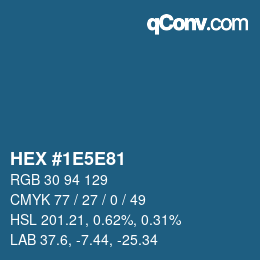 カラーコード: HEX #1E5E81 | qconv.com