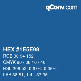 カラーコード: HEX #1E5E98 | qconv.com