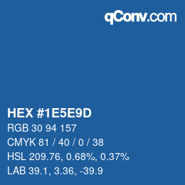 カラーコード: HEX #1E5E9D | qconv.com
