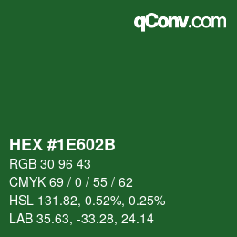 Color code: HEX #1E602B | qconv.com