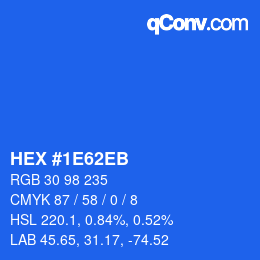 Código de color: HEX #1E62EB | qconv.com