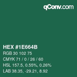 Color code: HEX #1E664B | qconv.com