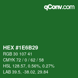 Color code: HEX #1E6B29 | qconv.com