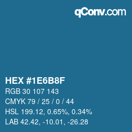 Color code: HEX #1E6B8F | qconv.com