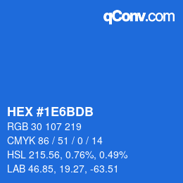カラーコード: HEX #1E6BDB | qconv.com
