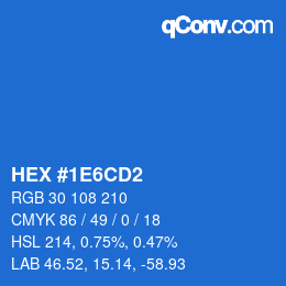 颜色代码: HEX #1E6CD2 | qconv.com