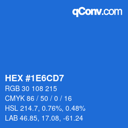 カラーコード: HEX #1E6CD7 | qconv.com