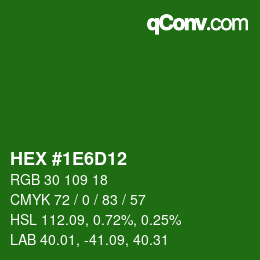 Color code: HEX #1E6D12 | qconv.com