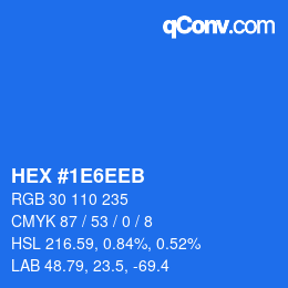 颜色代码: HEX #1E6EEB | qconv.com